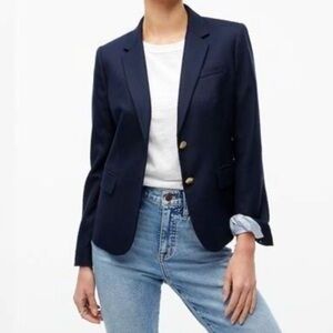 NWT J Crew Navy Blazer Fully Lined Size 0